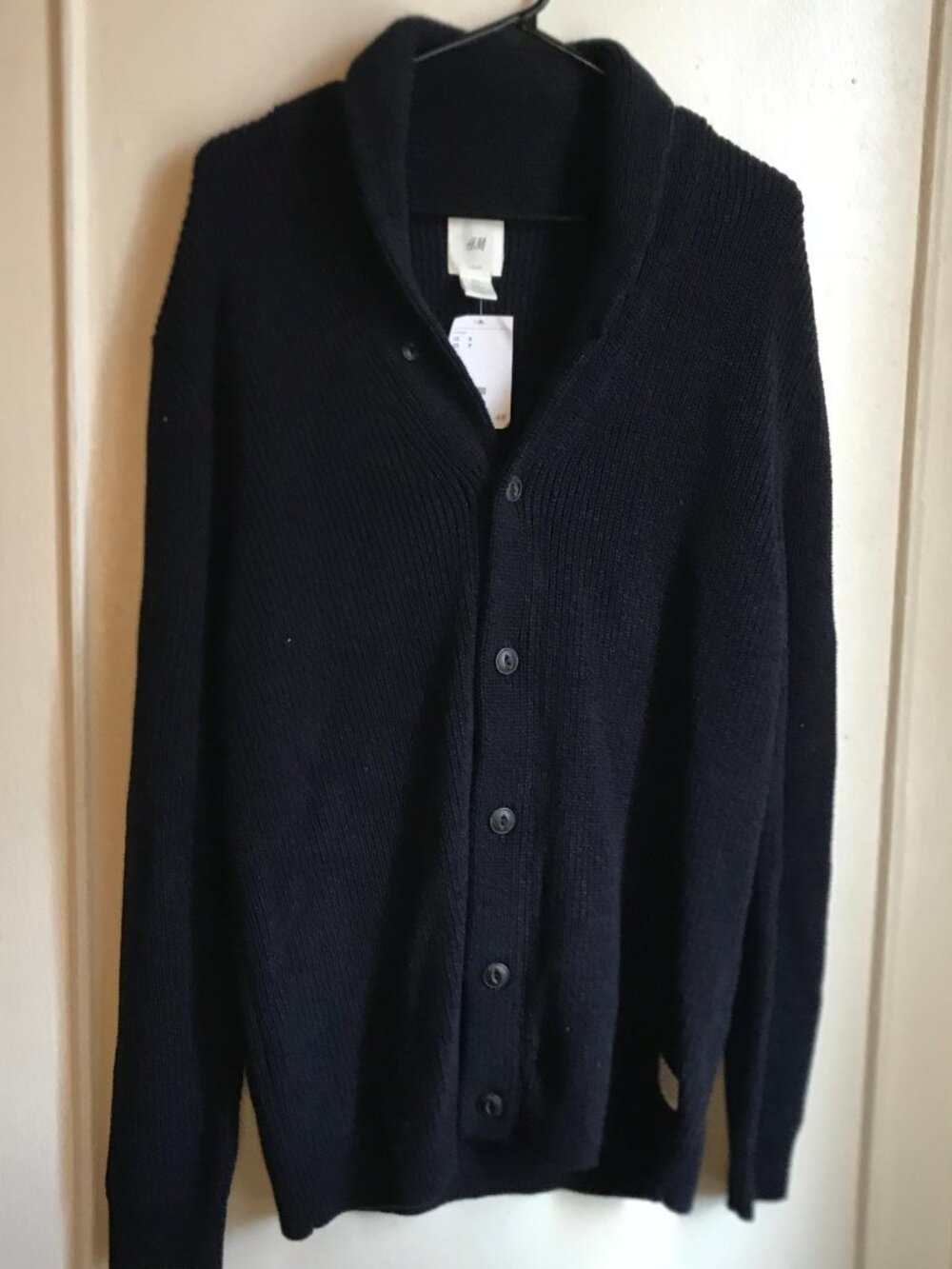 Men's H&M Cardigan Sweater Navy Blue Button Down Size Small NWT